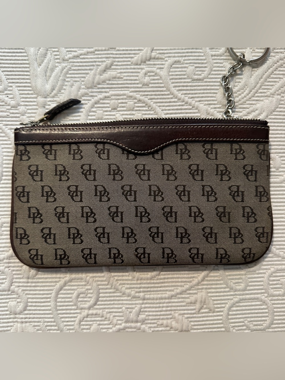 Dooney & Bourke signature "DB" monogram slim wristlet Keychain vintage Y2K 2000s - Picture 5 of 7